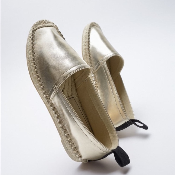 Zara Shoes - ZARA GOLD ESPADRILLES